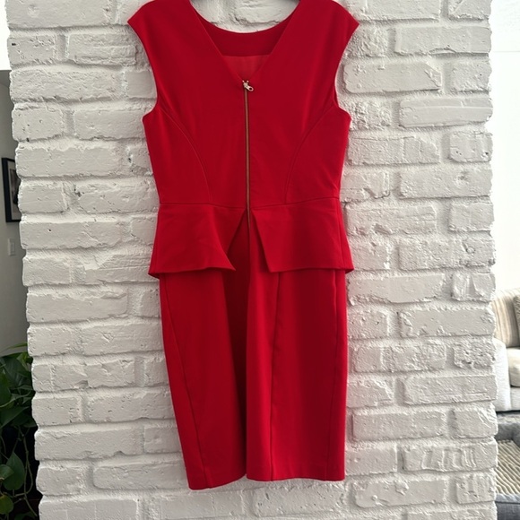 Ted Baker Red Peplum Dress 3/8 US - Picture 3 of 5
